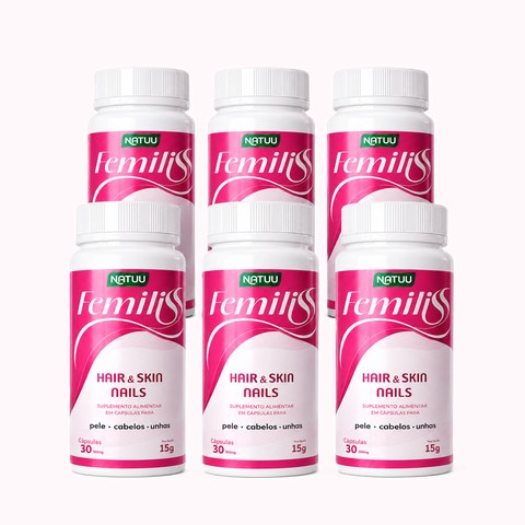 Kit com 6 potes Femiliss — tratamento completo de 6 meses